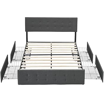 ☆ ハレ さま 専用 ☆ Allewie Upholstered Fabric Full Size Bed Frame with
